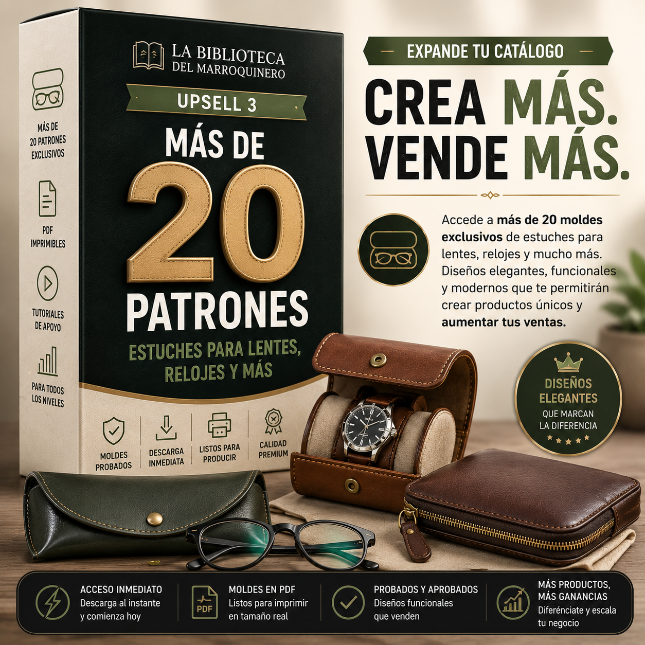 Pack + 20 Moldes: Estuche para lentes, Relojes y mas